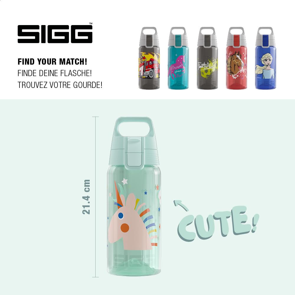 Sigg - Trinkflasche Kinder - Viva One Unistars - Für Kohlensäurehaltige Getränke Geeignet - Auslaufsicher - Spülmaschinenfest - BPA-frei - Sport & Schule - Blau - 0,5L 5