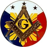 Masonic Square and Compass Sun PH Freemason Auto Emblem Decal