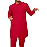 African Men Traditional Clothing Set Full Sleeve Dashiki Long Shirts and Pants 2 Piece Set African Suits