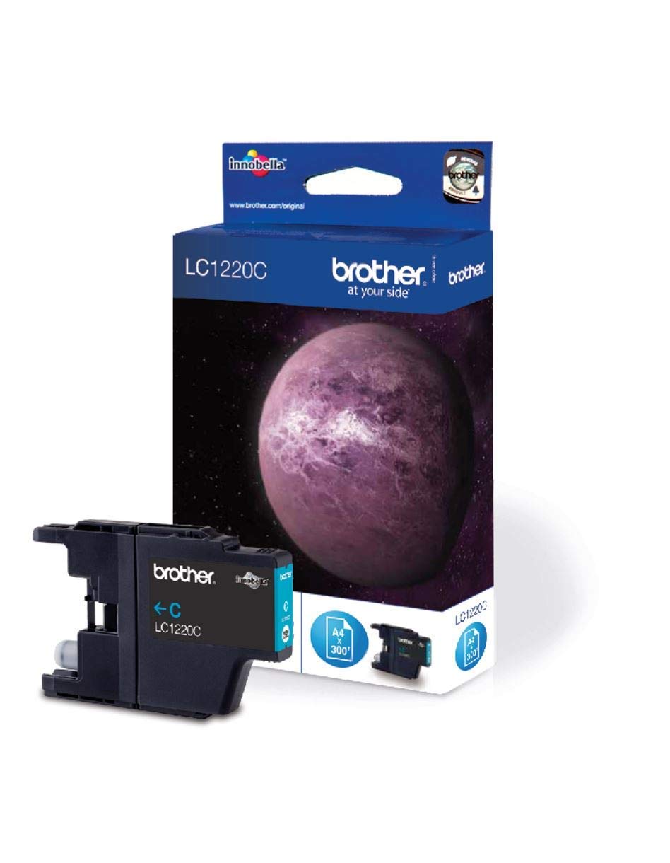 Brother LC-1220C Inkjet Cartridge, Cyan, Single Pack, Standard Yield, Includes 1 x Inkjet Cartridge, Brother Genuine Supplies