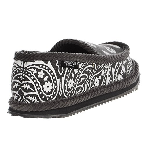 Trooper AmericaTroooper America KS-002 Bandanna Paisley Slip-On House Shoe  Slippers, Gray White, 13
