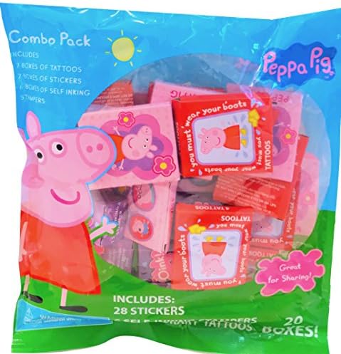 Peppa Pig Valentine Classroom Exchange Combo Pack Includes Stickers , tattoos, stampers &amp; More