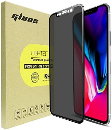 iPhone X Privacy Screen Protector [Full Coverage] , HSFTEC iPhone X Screen Protector Anti-Spy/Scratch/Fingerprint Tempered Glass Screen Easy Install