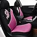 Flying Banner Car Seat Covers Full Set Front Seats and Rear Bench Polyester Cover Embroidered Butterfly Three-Dimensional (3D) Pink with Black