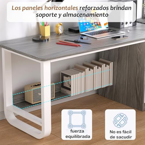 Escritorio de Oficina Minimalista,120CM Escritorio para Computadora con 3 Cajones y Estante,Escritorio de 50CM de Ancho,Escritorio de Estudio para Oficina en Casa,Estación de Trabajo Moderna