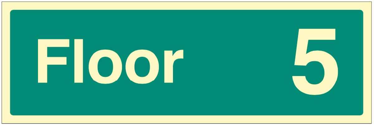 Floor 5 Photoluminescent Rigid Sign