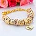 Long Way ® Gold Plated Snake Chain Beads Charm Bracelet for Women