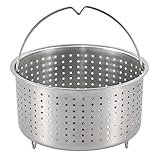 Aozita Steamer Basket for Instant Pot Accessories 3 Qt - Stainless Steel Steam Insert with Premium Handle for 3 Quart Pressure Cookers - Vegetables, Eggs, Meats, etc