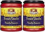 Fresh Taste of Folgers Coffee, French Vanilla Flavored Ground Coffee, Mellow & Smooth Flavor, 11.5 Oz Canister - (2 pk)