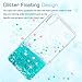 LeYi for iPhone X Case with Tempered Glass Screen Protector for Girls Women, Cute Shiny Glitter Moving Quicksand Clear TPU Protective Phone Case Cover for iPhone X (Turquoise)
