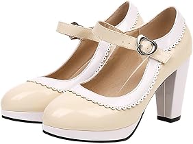 Pumps Chunky Heeled Rockabilly Shoes 