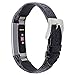iGK Leather Replacemnt Bands Compatible for Fitbit Alta and Fitbit Alta HR, Genuine Leather Wristbands with Stainless Steel Buckle Black Stone