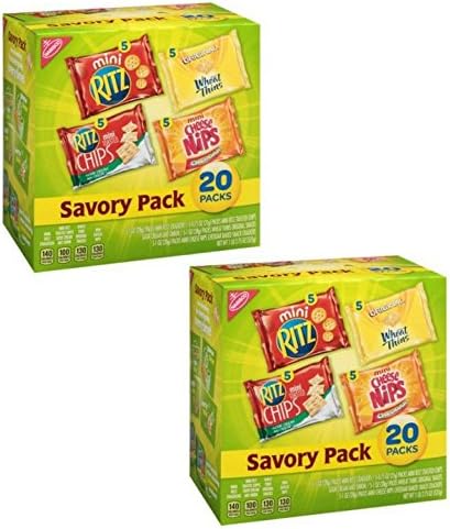 Nabisco Savory Pack Snacks, 20 Count, 18.75 oz (Pack of 2)