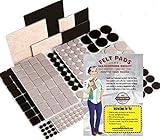 Felt Furniture Pads for Hardwood Floors - Effective Chair Leg Floor Protectors. Protect Your Home from Scratches. Easy to Use - Proven Results 274pc MEGA Pack 2-Colors 8 Shapes & Sizes