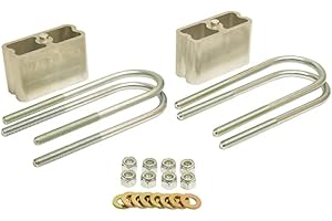 Belltech Leaf Spring Block Kit, 3 in Lowering, Hardware/U-Bolts, Aluminum, Natural, 2-1/2 or 3 in Wide Leaf Springs, Kit
