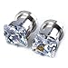PiercingJ Punk Pair 6g- 1/2 Inch Stainless Steel Cubic Zirconia Screw Tunnels Ear Stretcher Plugs Piercing Gauge (0g=8mm Clear White)
