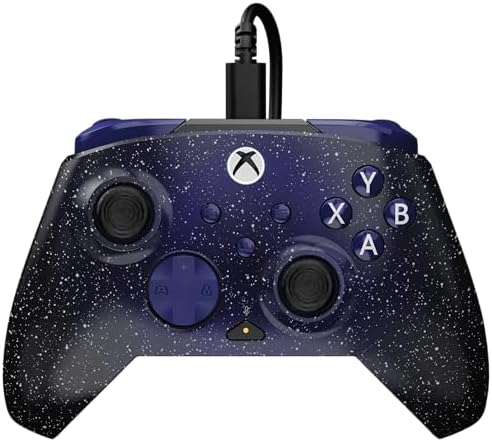 Rematch Advanced Dark Cosmos Controller da gaming con cavo per Xbox e PC. Con licenza per Xbox con pulsanti rimappabili, grilletti sensibili e comandi audio