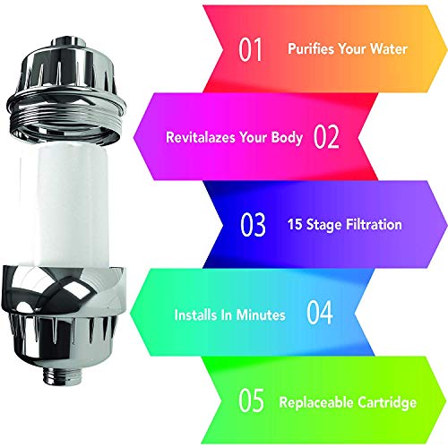 15 Stage Shower Filter with Vitamin C For Hard Water Shower Filters