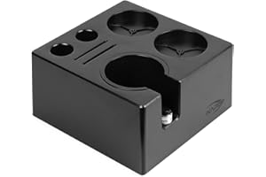 SCCODYERO Espresso Tamper Station, Black Tamping Station Plastic Coffee Tamper Stand, Portafilter Holder for 51/54/58mm Espresso Machine Accessories(7 IN One)