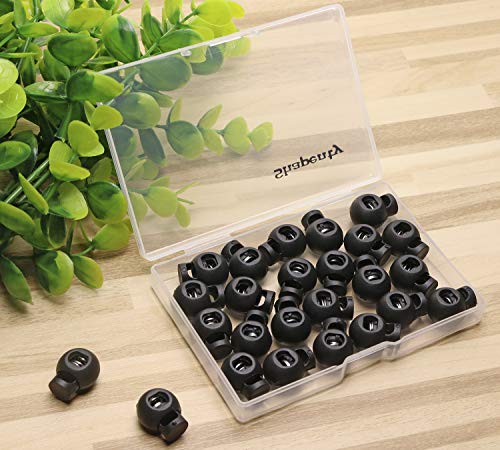 Trimming Shop 10pcs Plastic Cord Locks For Drawstring, Cylinder Shaped Single Hole Cord End Fastener Spring Loaded Toggle Stopper For Backpack, Sportswear, Luggage, Lanyard, Shoelaces, White