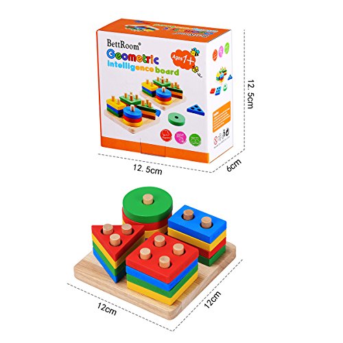 image for Bettroom Wooden Educational Preschool Shape Color Recognition Geometri