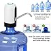Water Bottle Pump, Automatic Water Dispenser, USB Charging Drinking Portable Electric Switch for Universal 3-5 Gallon Bottle for Outdoor Home Office (White)