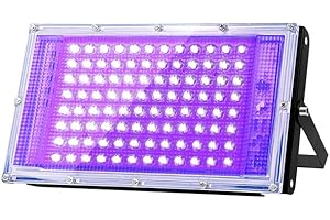 Glostars 100W Black Light Projector Powerful UV Light 395nm IP66 Waterproof Can Be Used for Black Light Parties, Fluorescent 