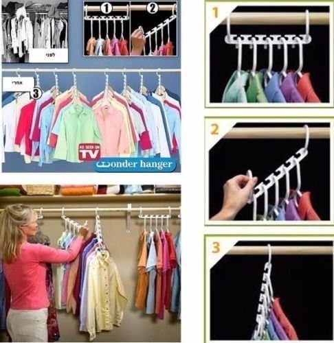 VIPASNAM-8pcs Wonder Magic Hanger Coat Clothes Closet Organizers Hooks Laundry Supplies