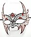 New Wolverine Men's Mask Laser Cut Venetian Halloween Masquerade Mask Costume Extravagant Inspire Design - Black w/ Red Rhinestones & Glitter