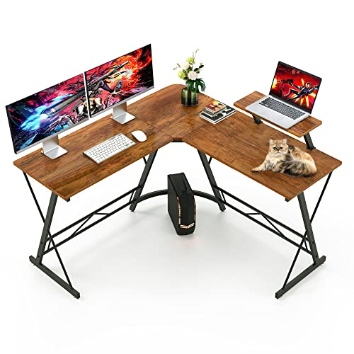 Mr IRONSTONE L Shaped Corner Desk, Computer Desk with Large Monitor