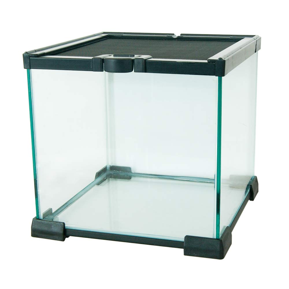 Komodo Nano Habitat with Secure Sliding Mesh Lid & Waterproof Raised Base Stackable for Hatchlings, Snakes & Amphibians