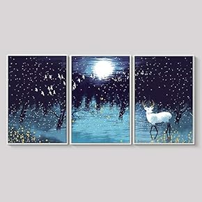 Framed Canvas Wall Art for Living Room, Bedroom Abstract Landscape Dream Place Canvas Prints for Home Decoration Ready to Hanging - 16"x24"x3 Panels