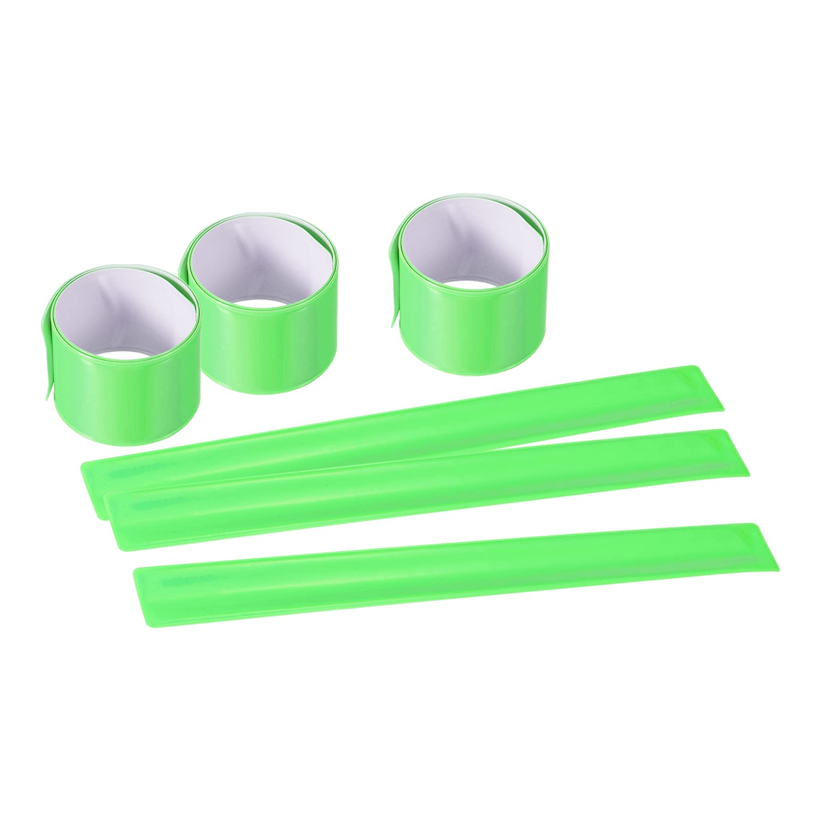 PATIKIL Reflective Bands, 6 Pcs High Visibility Reflective Arm Wrist Ankle Band Safety Reflector Strips for Night Running Cycling, Lime