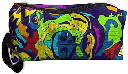 ERJJHUIK Cosmetic Bags Brush Pouch Blue American Pit Bull Terrier Portable Makeup Bag Zipper Wallet Hangbag