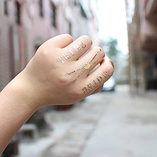 4 Bachelorette+Metallic+Temporary+Tattoos+Bridesmaid