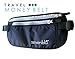 SevenBlu PREMIUM RFID Travel Money Belt Wallet - Secret HIDDEN Waist Bag Pouch Black