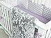 7 Pieces Set Grey Purple Floral Baby Crib Nursery Bedding Set With Bumper (purple)