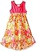 Youngland Girls' Crochet Knit to Printed High Low Dress