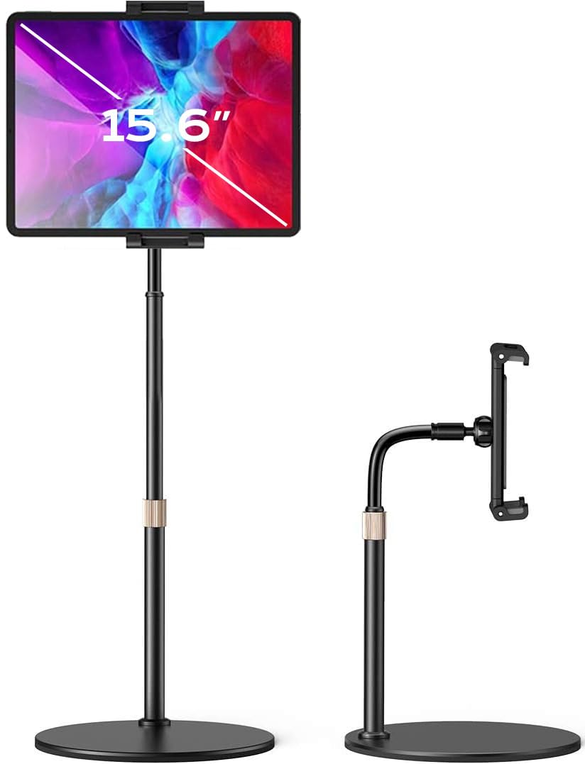 Photo 1 of LISEN for iPad Stand for Desk Portable Monitor Adjustable Tablet Stand, Thick Case Friendly iPad Pro Holder Fits(4.7"-15.6") 12.9/10.9/10.2 Air Mini 4 3 2 Fire Tab Nexus Kindle, Black