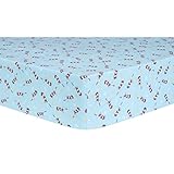 Trend Lab Dr. Seuss Cat in The Hat Tipping Hat Fitted Crib Sheet, Red/Blue/Yellow