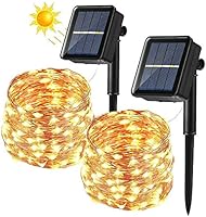 BrizLabs Solar Lichterkette Aussen LED Außen Kupferdraht Lichterkette Wasserdicht