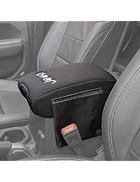 Savadicar   Funda de consola central para Jeep Wrangler JL de 2 puertas y 4 puertas, accesorios interiores, logotipo impreso de perro Paws, color negro (versión actualizada)