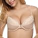 Ekouaer Women's Satin Demi Underwire Minimizing Contour Bra (Nude,36B)