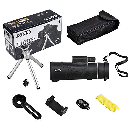 Monocular Telescopes - 12X50 Monocular Telescope HD Waterproof Shockproof Telescope with Smartphone Mount & Tripod for Camping Bird Watching Travel Hunting Football Match Concert Live