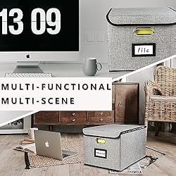 Desihum Collapsible File Organizer Box, filing