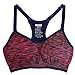 Daxin Women Fitness Yoga Stretch Tank Top Seamless Racerback Padded Sports Bra Red Large