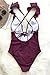 CUPSHE Women's One Piece Swimsuit Ruffle Deep V Neck Strappy Swimwear Bathing Suits