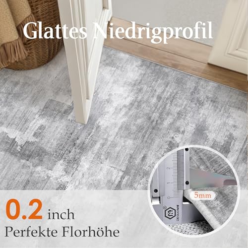 PureCozy Carpet Living Room 240 x 300 cm Light Grey Large Carpets Living Room Non-Slip Washable Washing Machine Modern Abstract Room Carpet, Living Room, Dining Room, Bedroom, Foot Bed, Short Hair