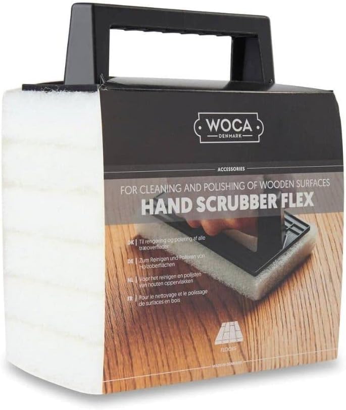 WOCA Hand Scrubber Flex Kit with 5 White Buffing Pads