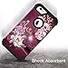 Hocase Compatible with iPhone 6/6s Case, Heavy Duty Shockproof Silicone Rubber Bumper+Hard Plastic Full Body Protective Case - Royal Purple Flowers